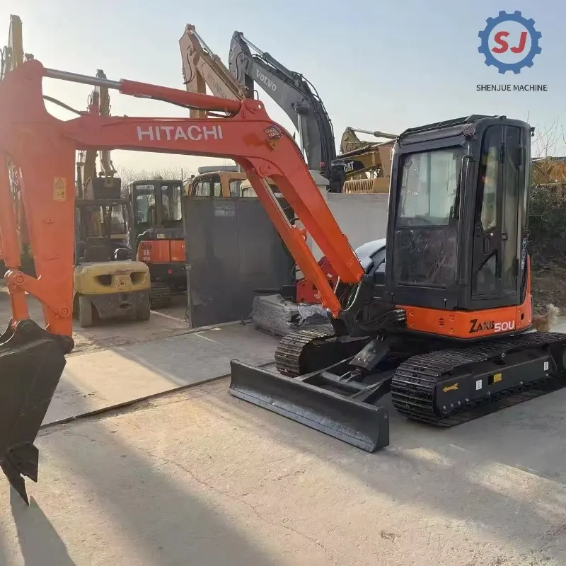 Compact Hot Sale Used HITACHI ZAX55U Mini Zero Tail Swing Excavator Solution