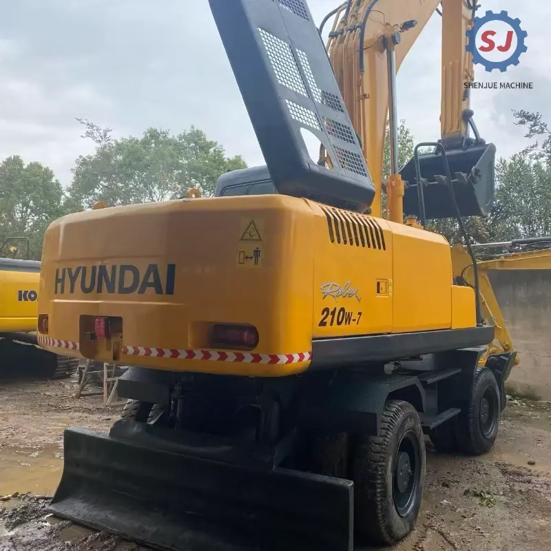 Good Condition Low Price Used HYUNDAI R210W-7 Wheeled Excavator Machine Supplier