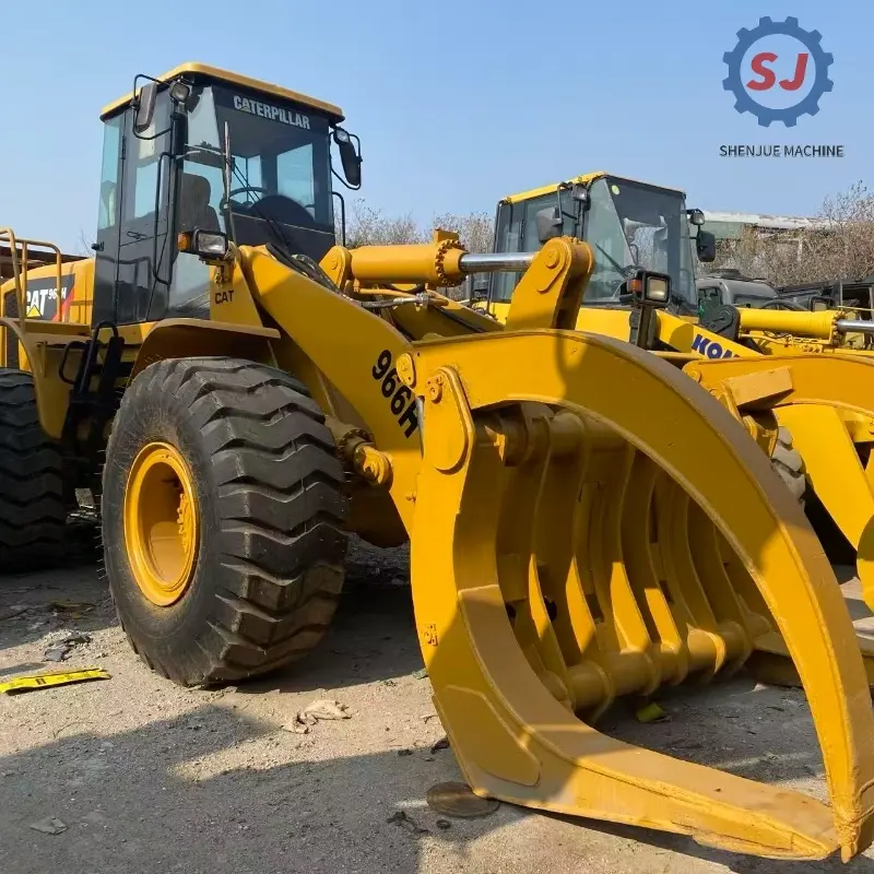 Used CAT 966H Log Grab Wheel Loader Original Heavy Duty Construction Machine Importer